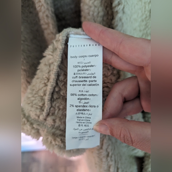 Pottery Barn Teddy Robe in brown - L. - Picture 3 of 5